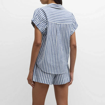 Alba Women's Striped Cotton Lounge Set