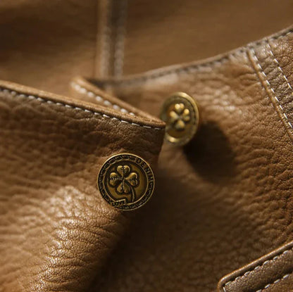 Vegan Synthetic Leather Coat