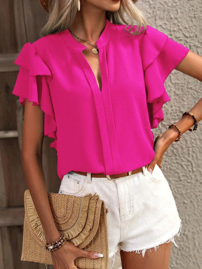 Pretty Blouse with Flirty Ruffle Sleeves