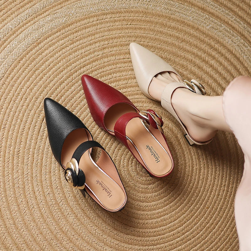 Luxurious Red Leather High Heels