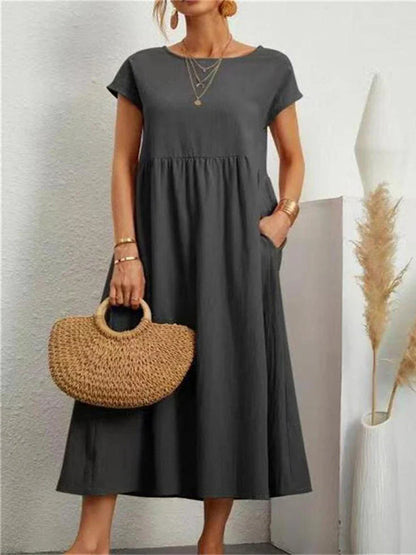 Women's Cotton O Neck Dress