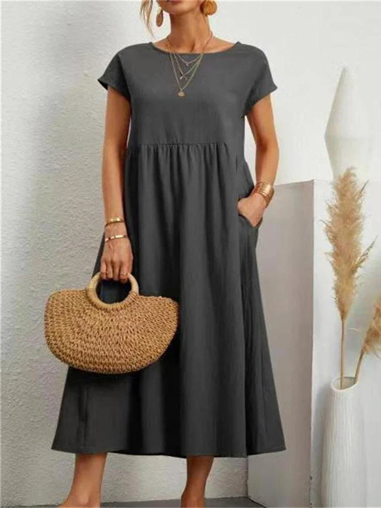 Women's Cotton O Neck Dress