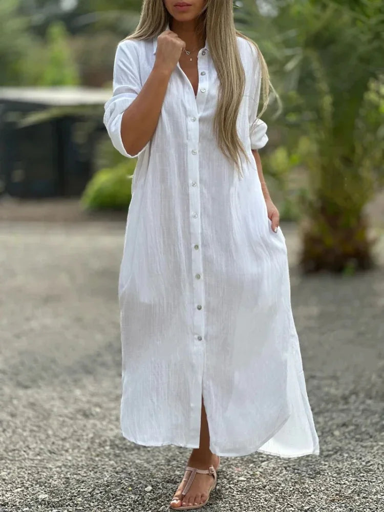Women's Cotton Hemp Summer Dress