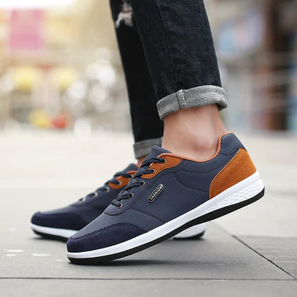 Men's Lace-Up Shoes Comfortable Contrast Panel Design
