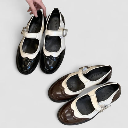 Women's Mary Jane Shoes Two-Tone Upper