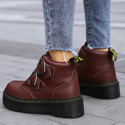 Women's Leather Platform Shoes