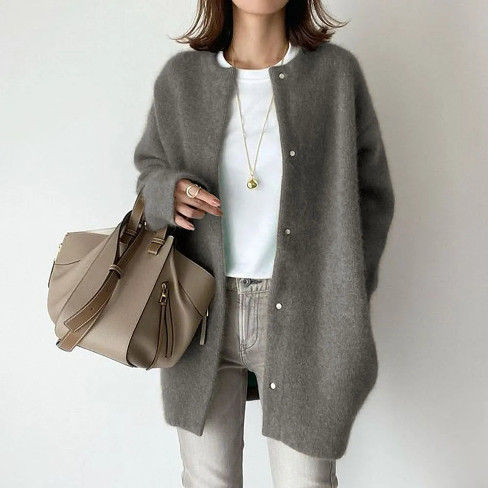 Women's Knitted Cardigan Button Closure