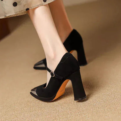 Elegant Women's Block Heel Mary Jane Pumps