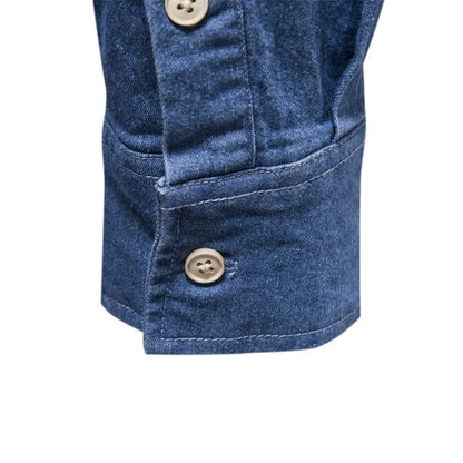 Men's Long Sleeve Button Front Shirt Cotton
