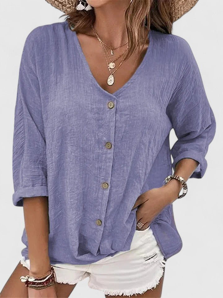 Casual Open Front V Neck Tee Shirt