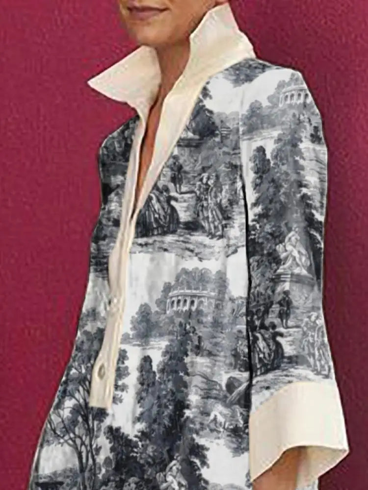Women's Vintage Print Mini Tunic Dress