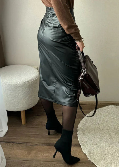 Genuine Leather Mini Skirt
