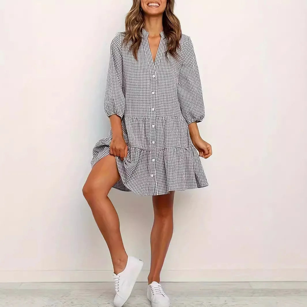 Women's V-Neck Shirt Dress