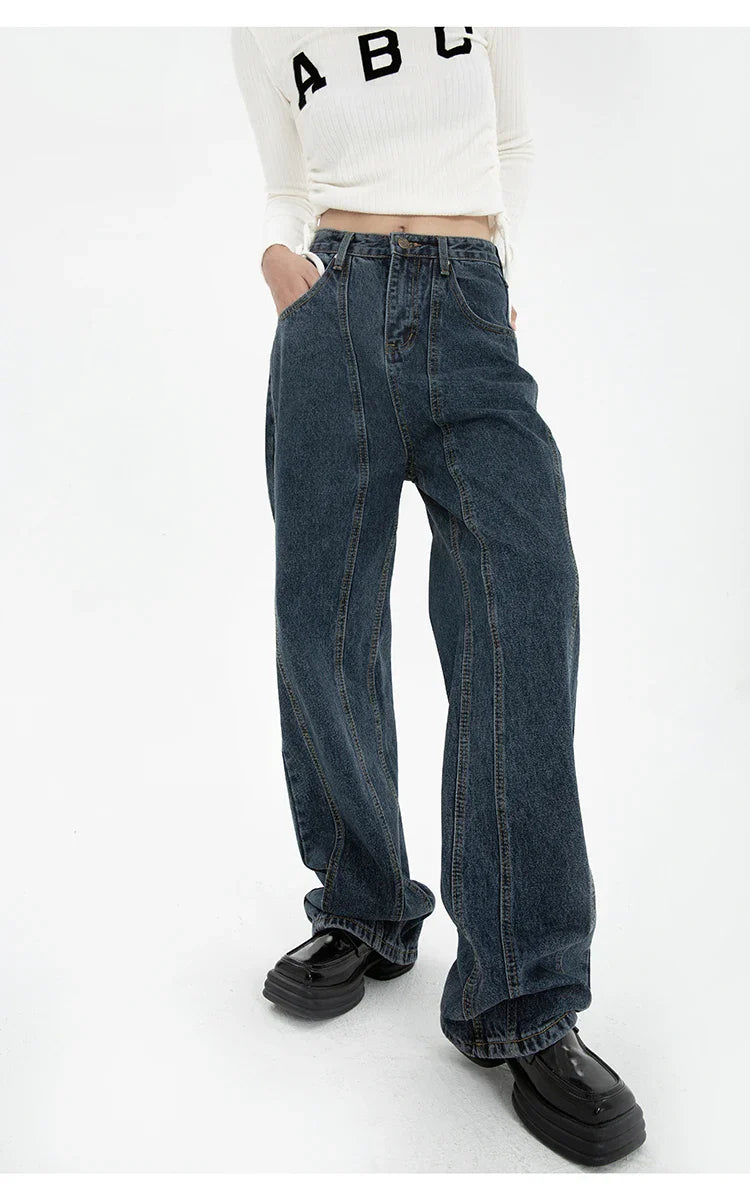 Classic Blue Straight Leg Jeans - VibreMode
