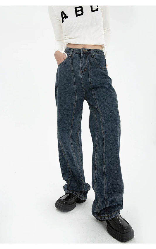 Classic Blue Straight Leg Jeans - VibreMode