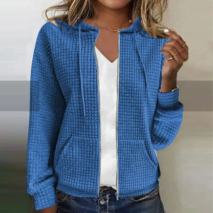 Women's Quilted Hooded Jacket Zip Front Regular Fit