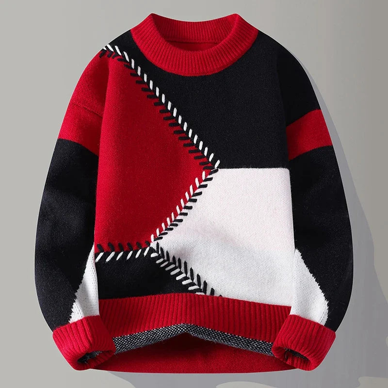 Multicolor Cable Knit Sweater