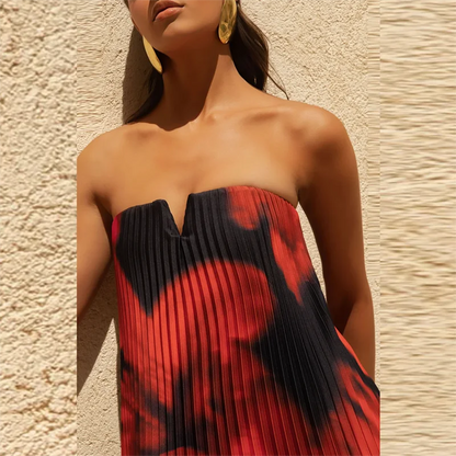 Women's Strapless Maxi Floral Dress