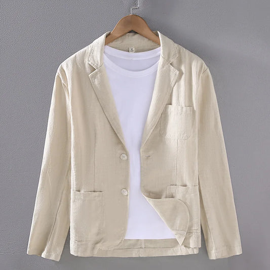 Renzo Men's Cotton Linen Blazer - VibreMode