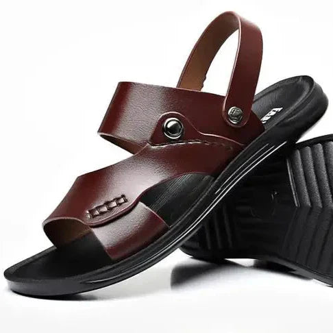 Stylish Vegan Leather Flat Sandals