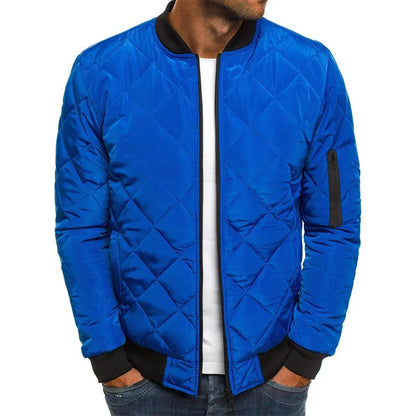 Men's Padded Zipper Jacket Casual Bomber Coat