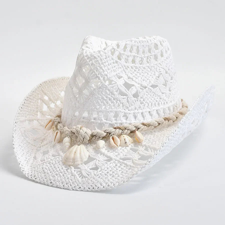 Women's Crochet Straw Sun Hat