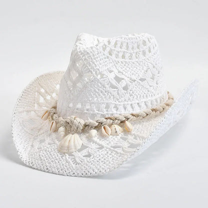 Women's Crochet Straw Sun Hat