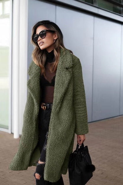 Women's Fleece Teddy Coat Long