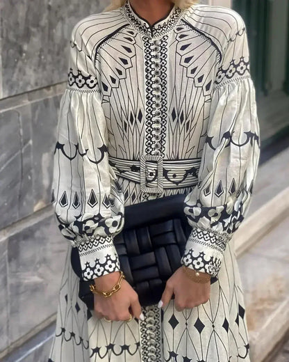 Women's A-Line Printed Dress Tummy Control Flowy Cocktail