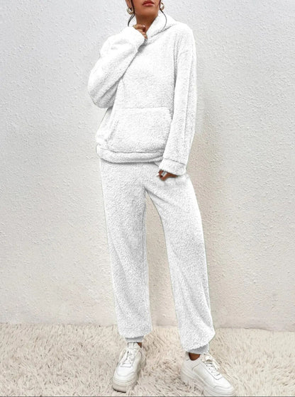 Teddy Hooded House Suit Soft Cozy Beige