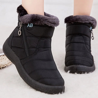 Women's Winter Snow Boots Comfortable Insulated Black - VibreMode