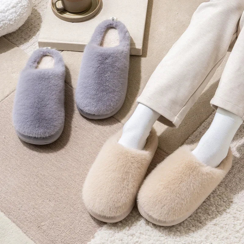Women's Plush Indoor Slippers Soft Warm Lining Closed Toe