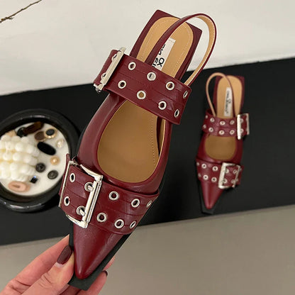 Elegant Low Heel Slingback Shoes