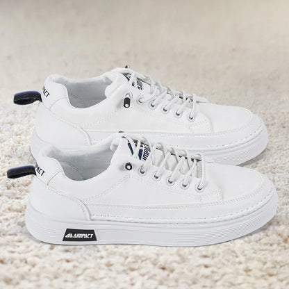Men's Platform Skate Sneakers Lace-Up Contrast Sole Black
