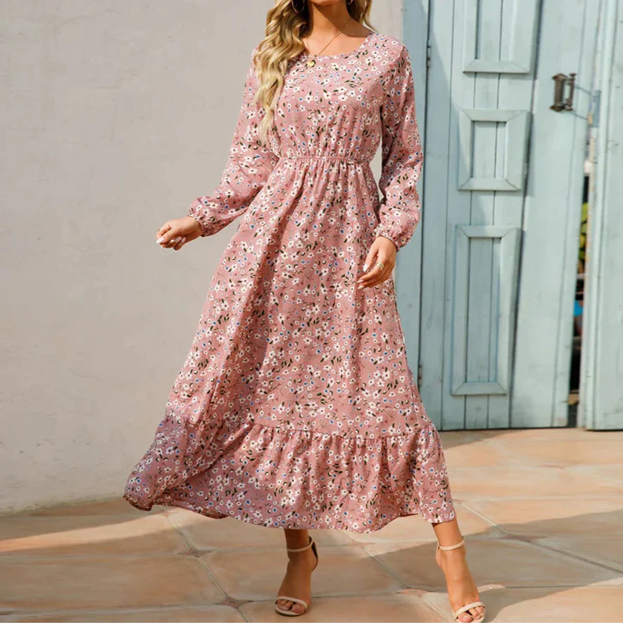 Women's Long Sleeve Maxi Floral Summer Dress