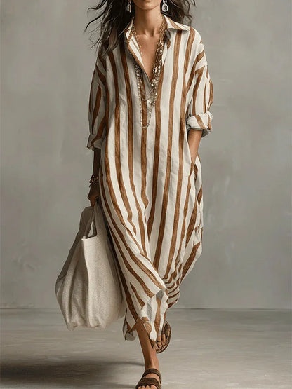 Women's Linen Long Shirt Dress