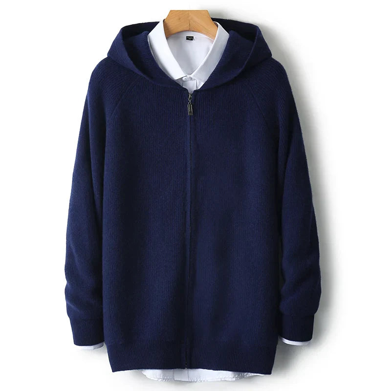 Merino Wool Zip Up Sweater