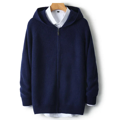 Merino Wool Zip Up Sweater