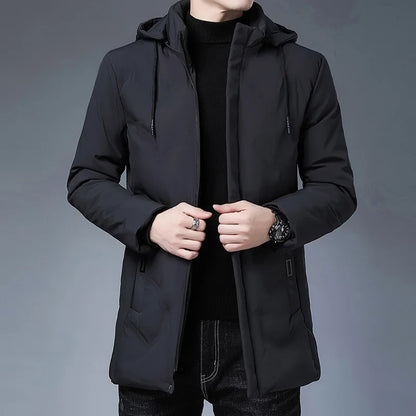 Men's Hooded Parkas Jacket Thick Winter Windbreaker Coat