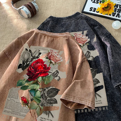 Pink Floral Short Sleeve Top