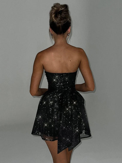 Glittery Little Black Party Dress
