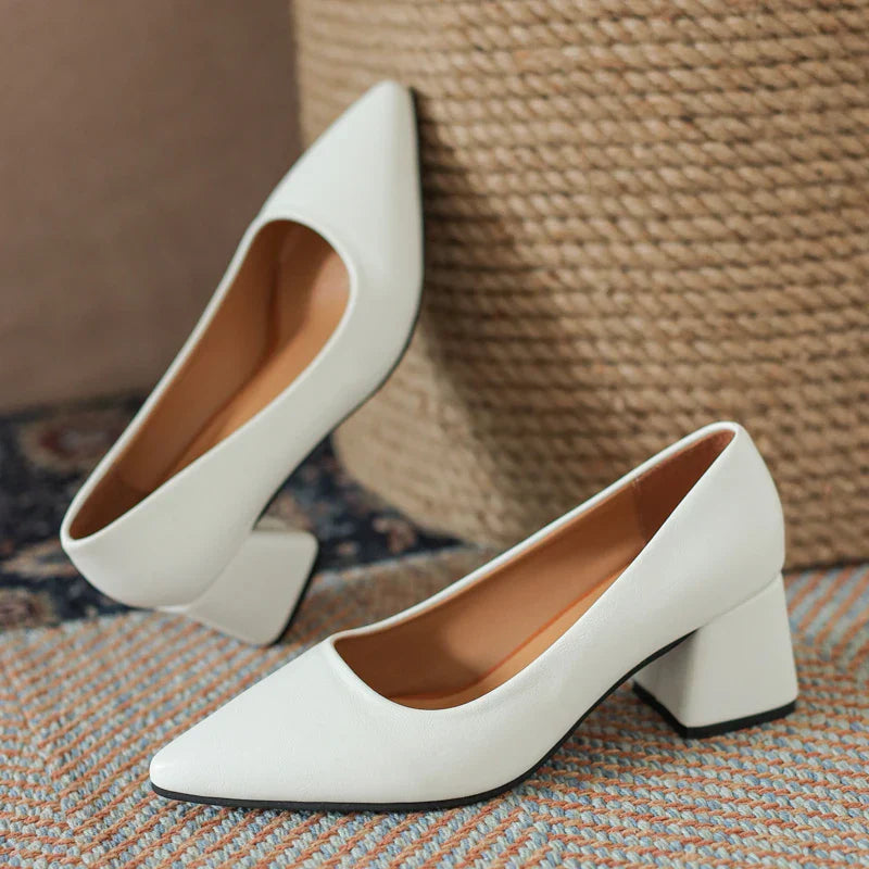 Elegant Genuine Leather High Heels - VibreMode