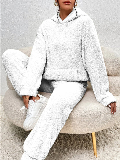 Teddy Hooded House Suit Ultra Comfortable Cozy Beige