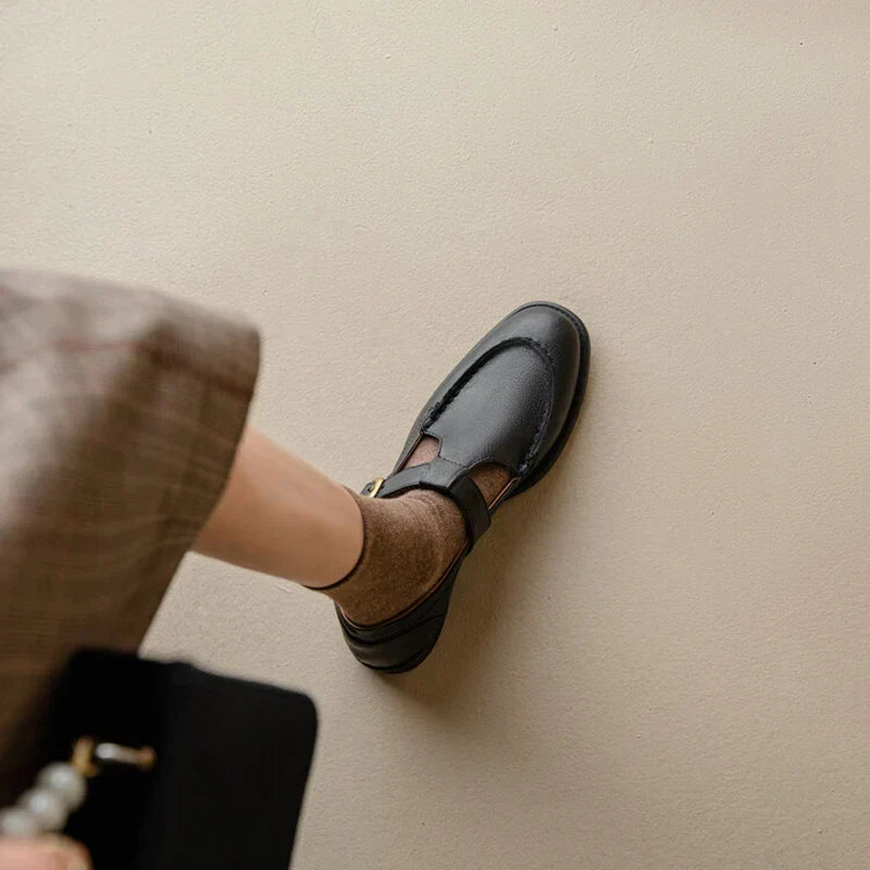 Women's Mary Jane Shoes Low Heel Round Toe Black
