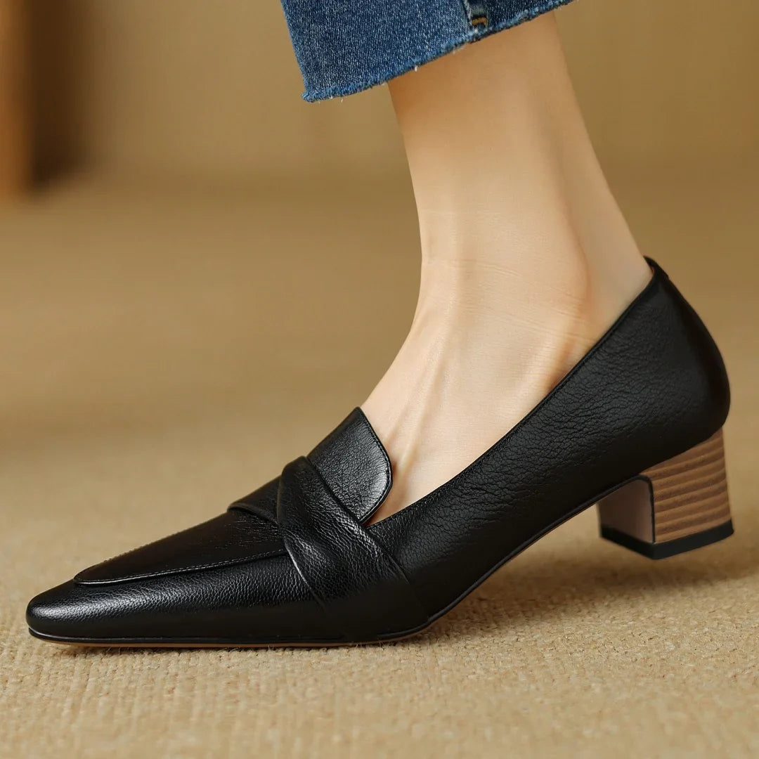 Authentic Black Leather High Heels