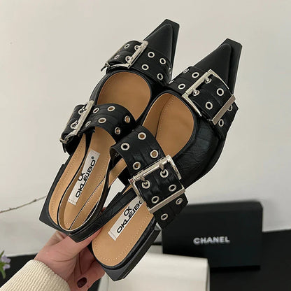 Elegant Low Heel Slingback Shoes