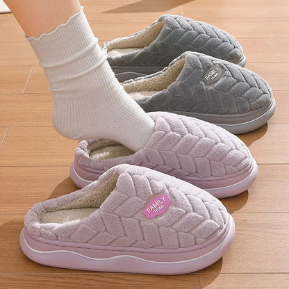Women's Quilted Indoor Slippers Thick Plush Lining