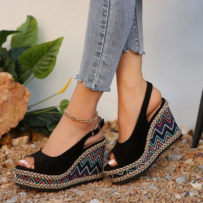 Comfy Wide Fit Wedge Sandals for Women