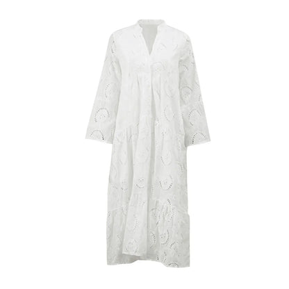 Flowy Crochet Summer Dress with Bell Sleeves