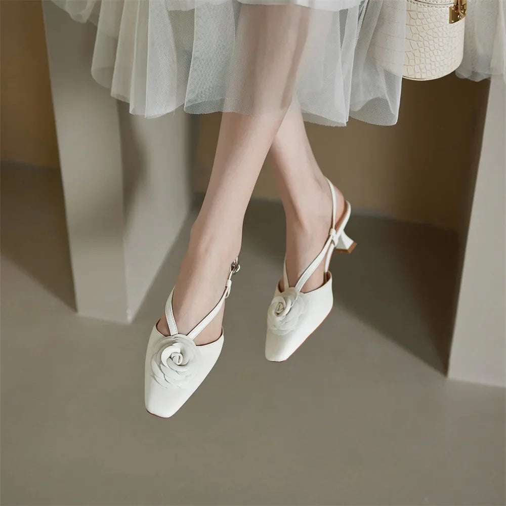 Real Leather Sling Back Shoes